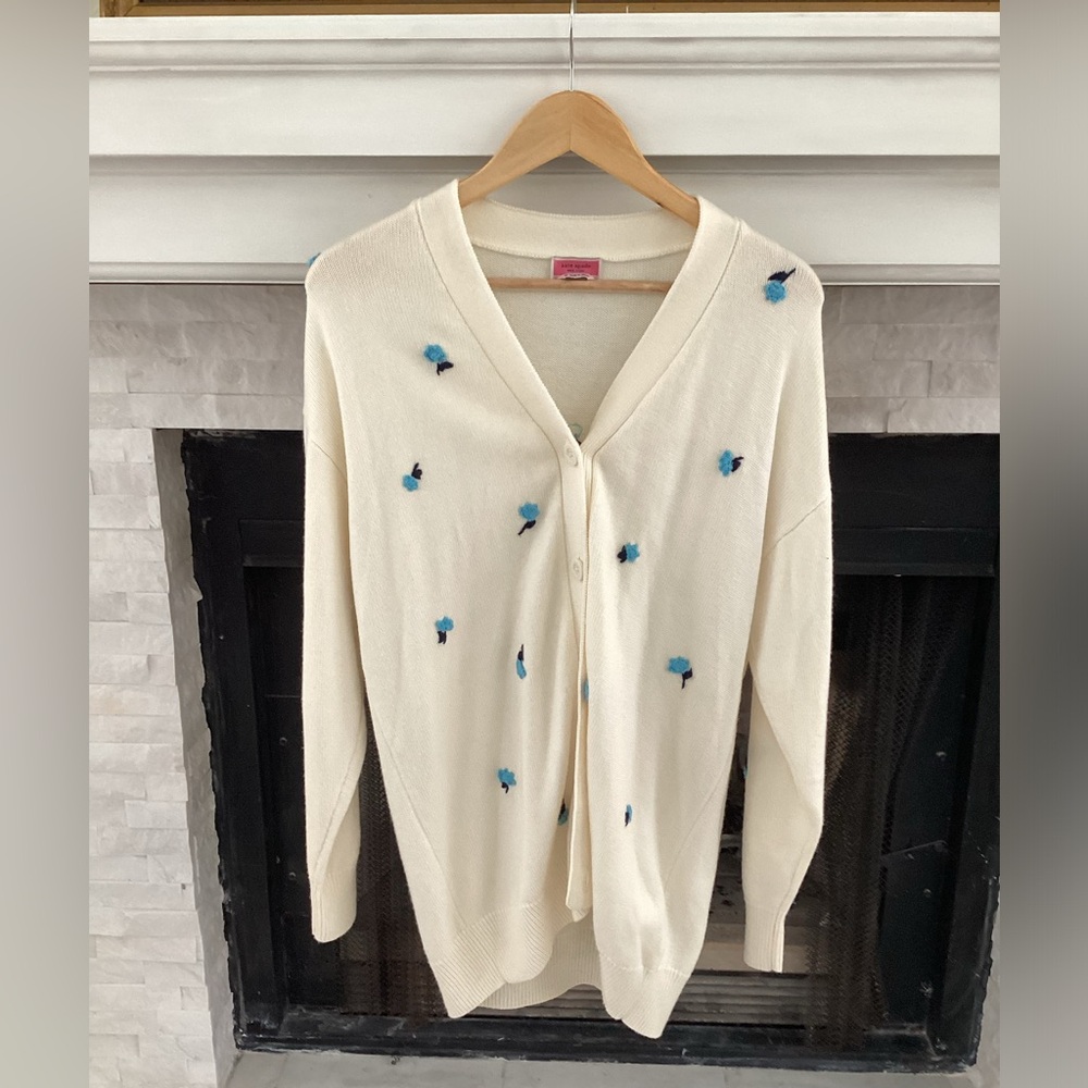 Kate Spade Dainty Bloom Appliqué Cardigan